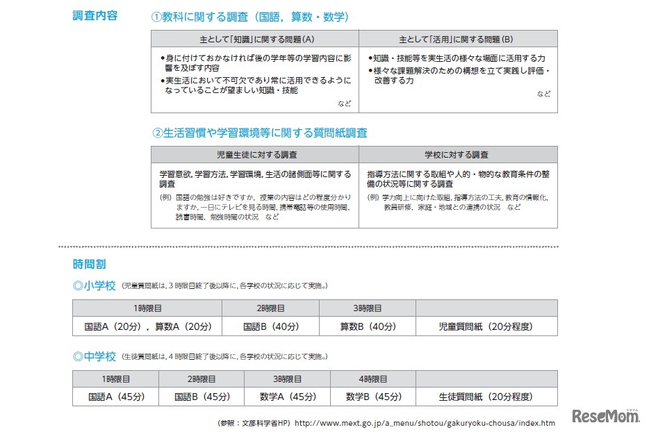 調査内容と時間割