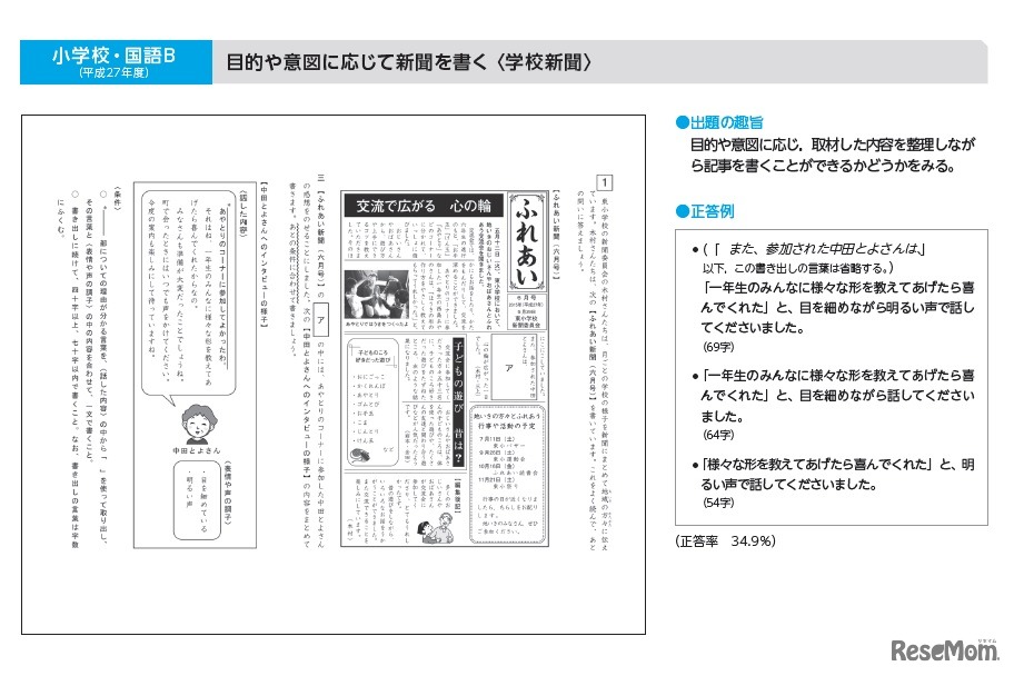 問題例（小学校・国語B）