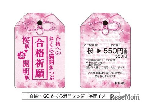 名鉄「合格へ Go さくら満開きっぷ」