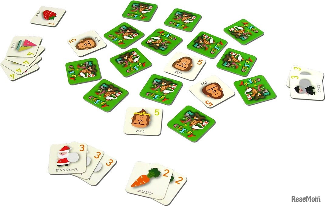 1～5枚のカードを当てる「イチゴリラ」　（画像提供：すごろくや）