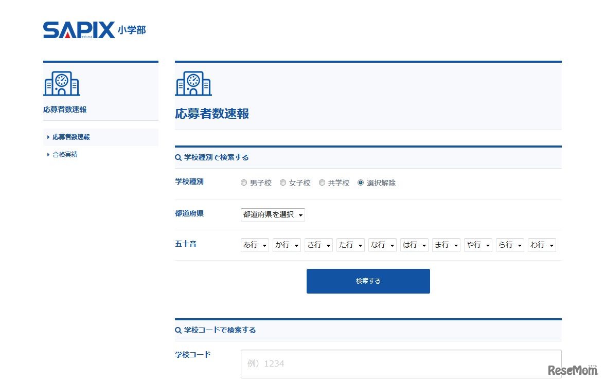 サピックス小学部の応募者数速報
