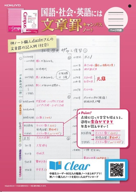 文章罫キャンパスノート