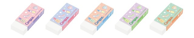 キャンパス　消しゴム（コスメチャーム柄）