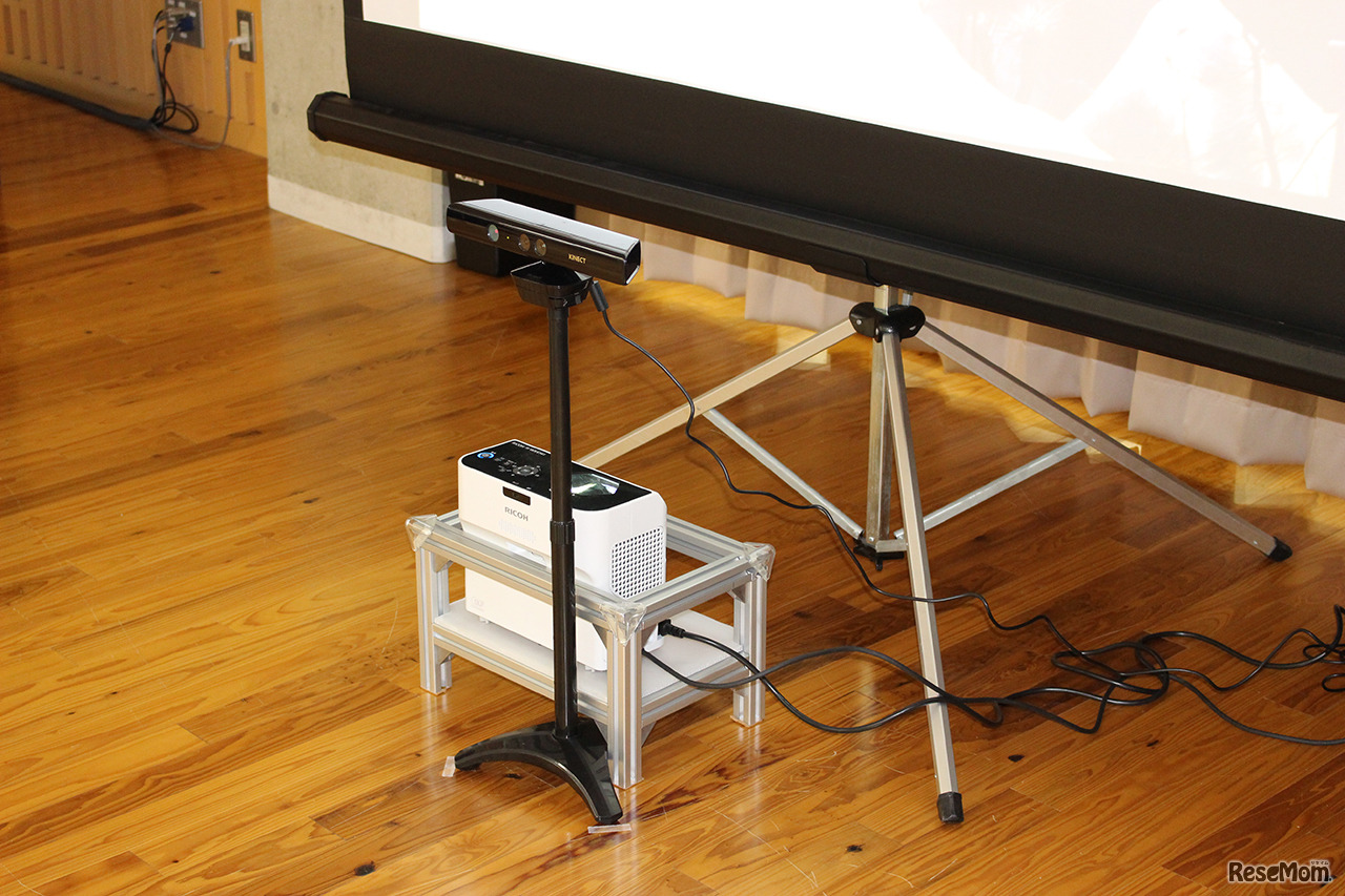 短焦点プロジェクターと距離センサー