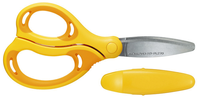 学習はさみ「エアロフィットサクサ・キッズ」左手用　黄