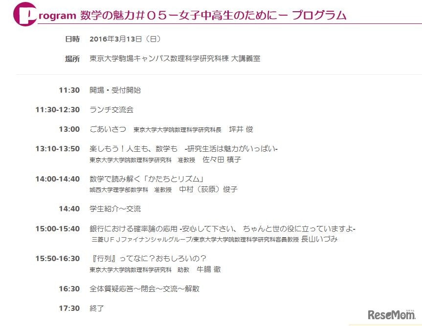 講演会プログラム