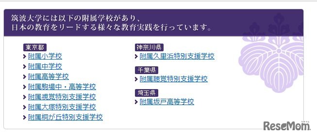 筑波大学の附属学校
