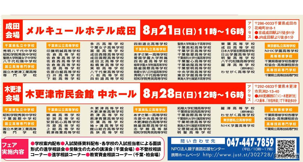 成田・木更津会場（参加校）