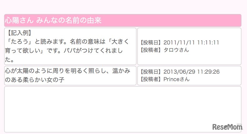 女の子1位「心陽」の名前の由来