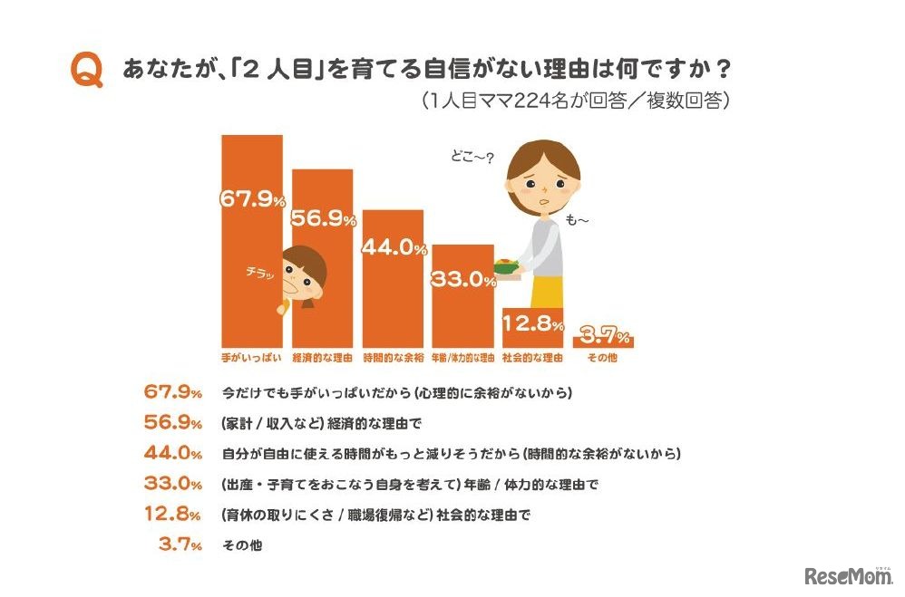 「２人目を育てる自信がない理由は何か」