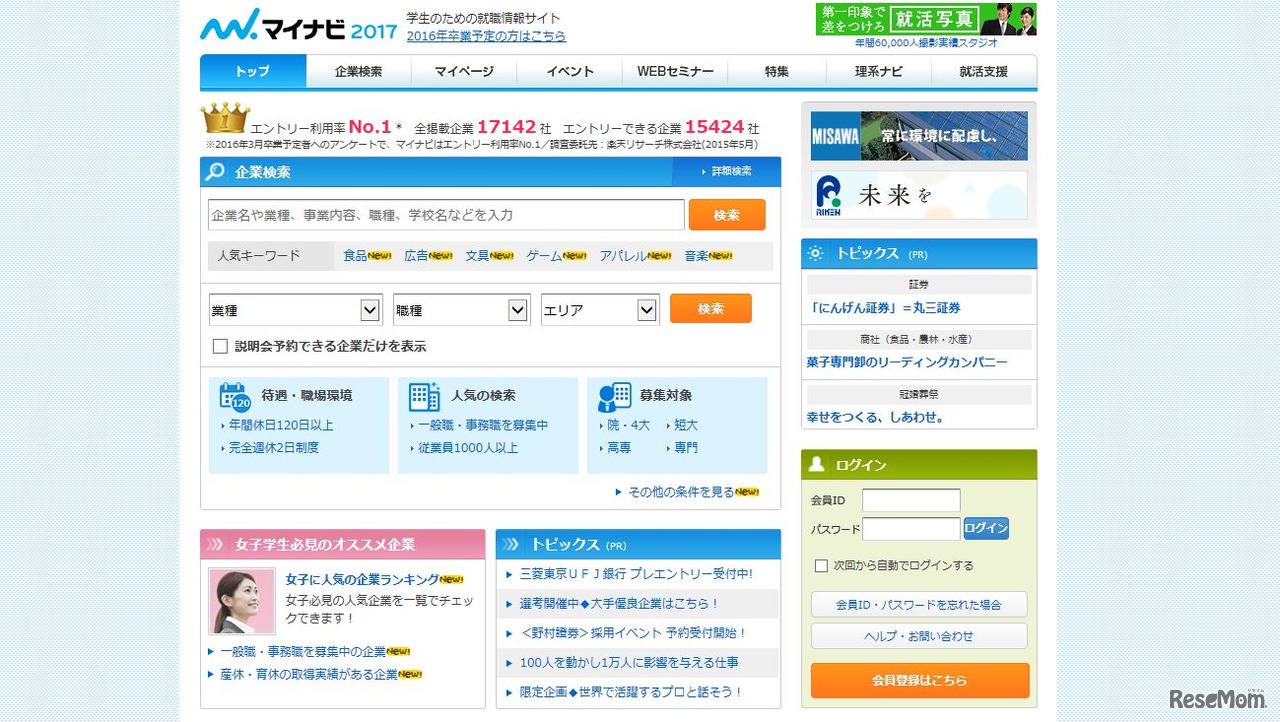 マイナビ2017