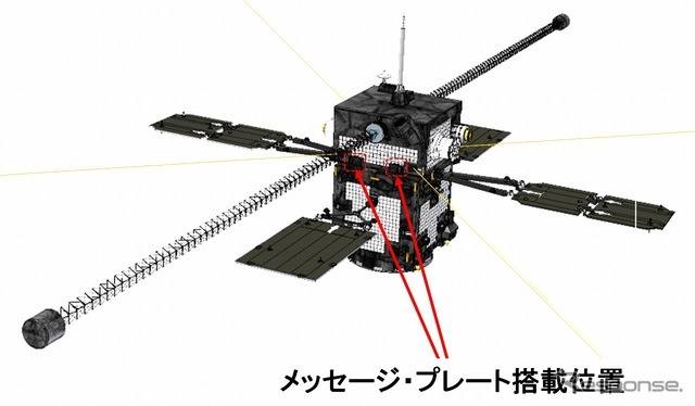 ERG衛星に応援メッセージを装着
