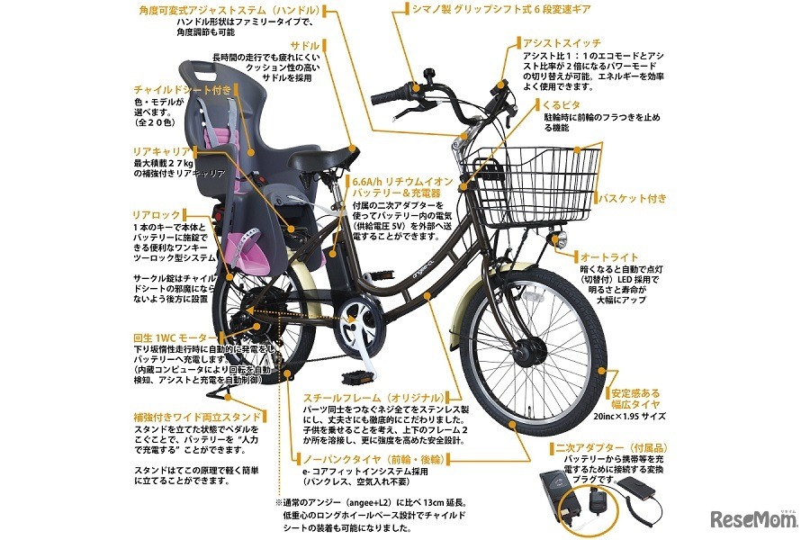 防災する子ども乗せ電動アシスト自転車