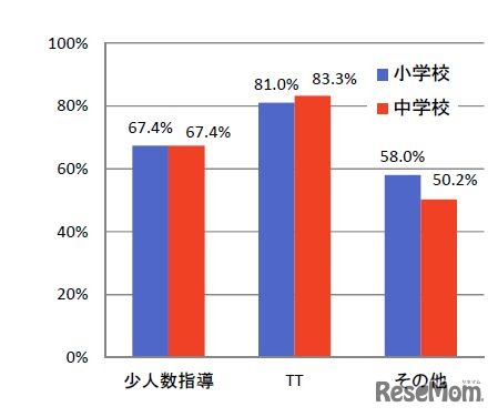 個に応じた指導の実施状況（小・中学校）