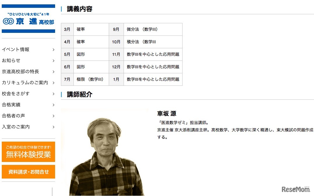 講義内容と担当講師