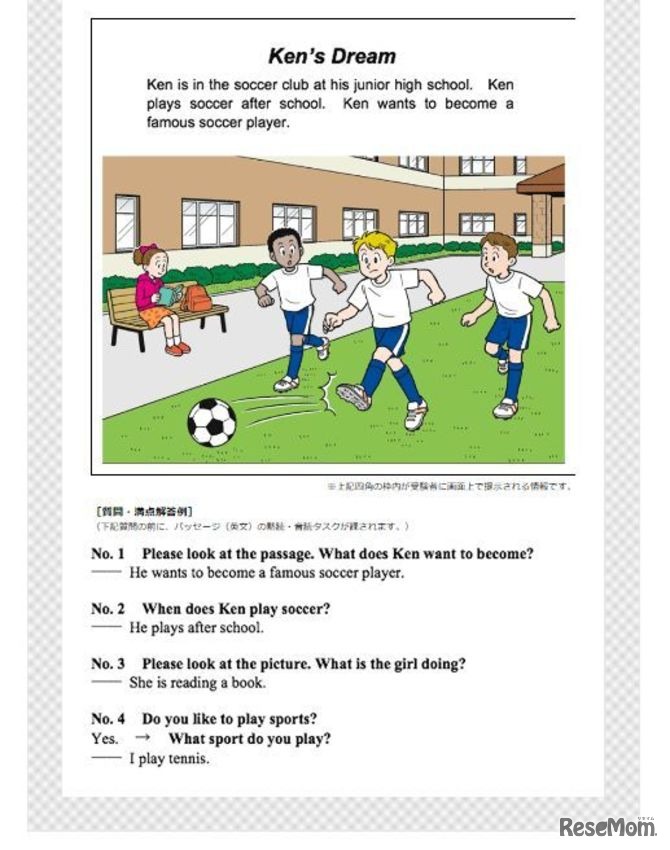 スピーキングテスト問題見本・4級