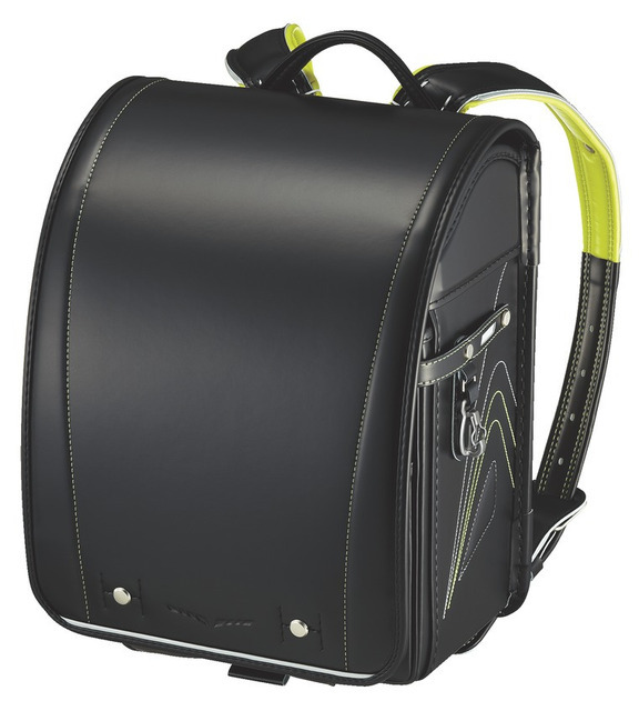 あんふぁんランドセル「クロスリード」レジェンドブラック／イエローグリーン