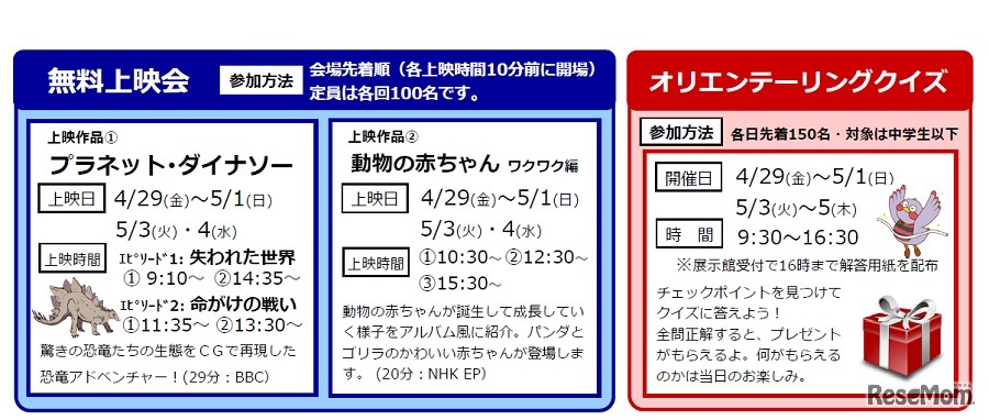 無料上映会・オリエンテーリングクイズ