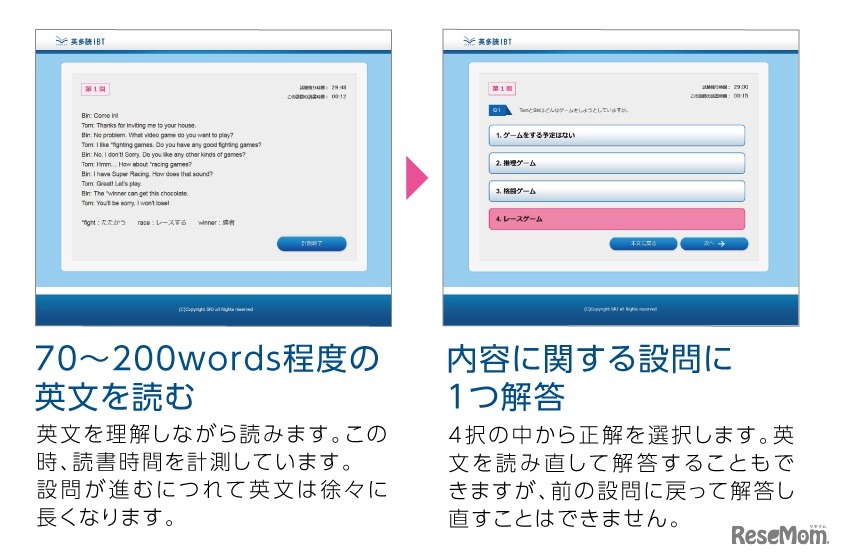 テストは1問1答形式で全30問
