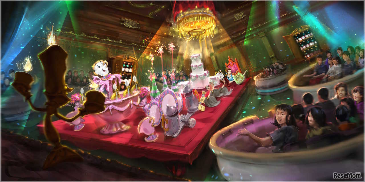 「美女と野獣」大型アトラクションの体験シーン　(c) Disney