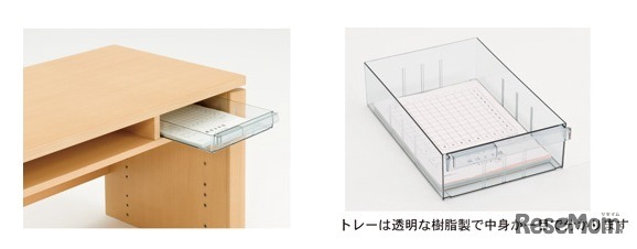 トレーは透明な樹脂製で中身が一目でわかる