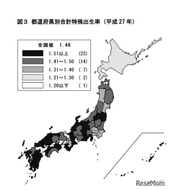 都道府県別合計特殊出生率