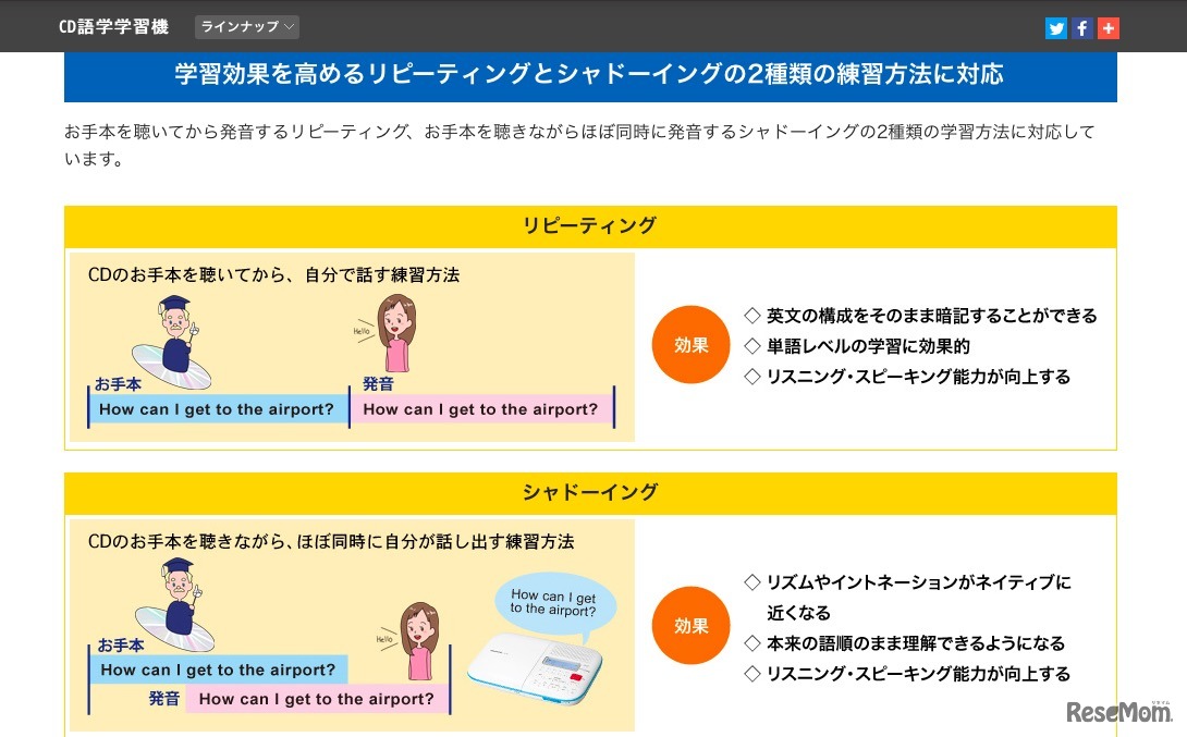 リピーティングとシャドーイング