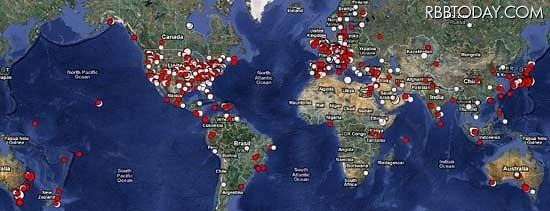 マルウェアが出現している地域