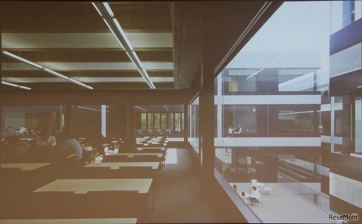 教室の窓はお互い周辺の棟が見渡せる≪撮影：中尾真二≫