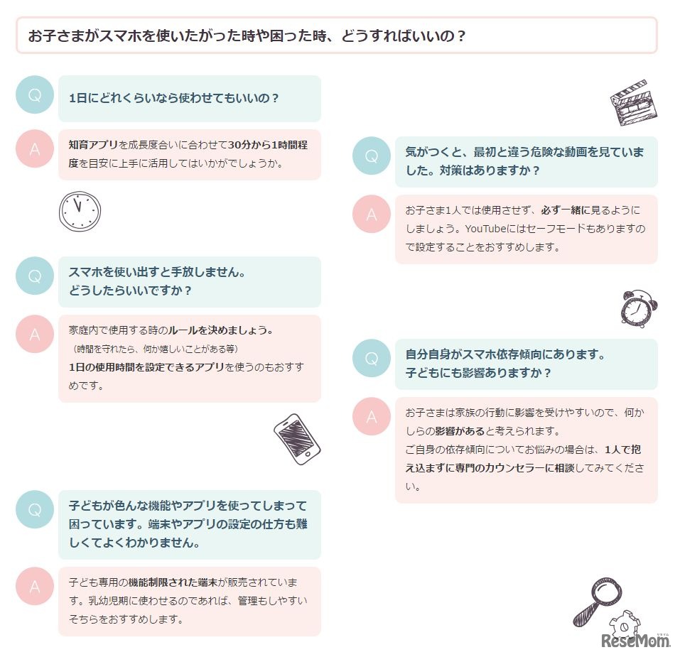 子どもがスマホを使いたがった時や困った時のFAQ
