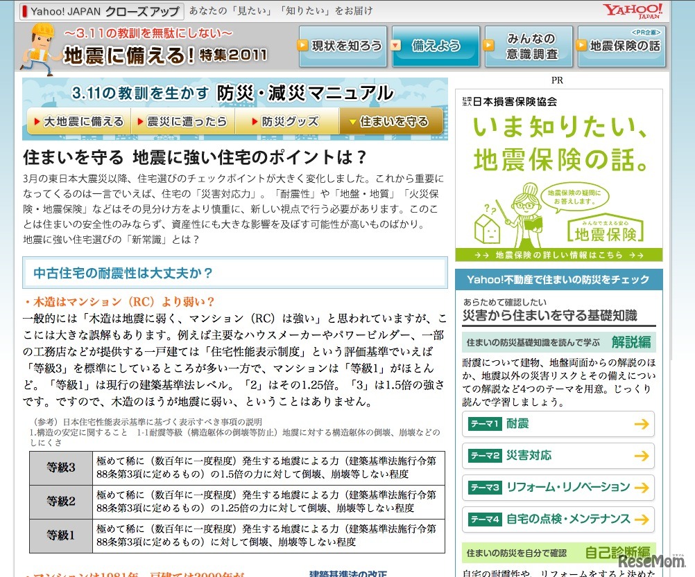 「地震に備える！特集2011」