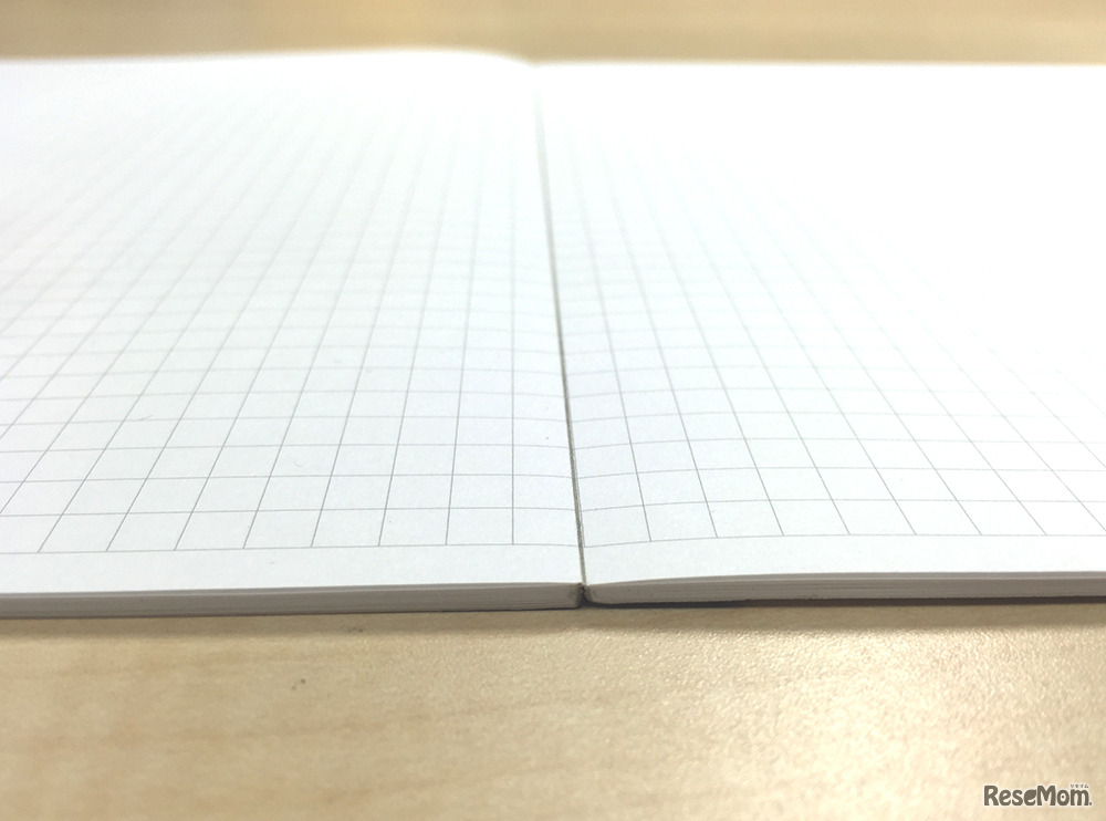 ノートを水平に開いた状態