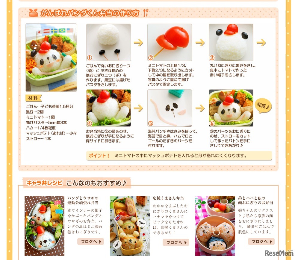 がんばれパンダくん弁当の作り方