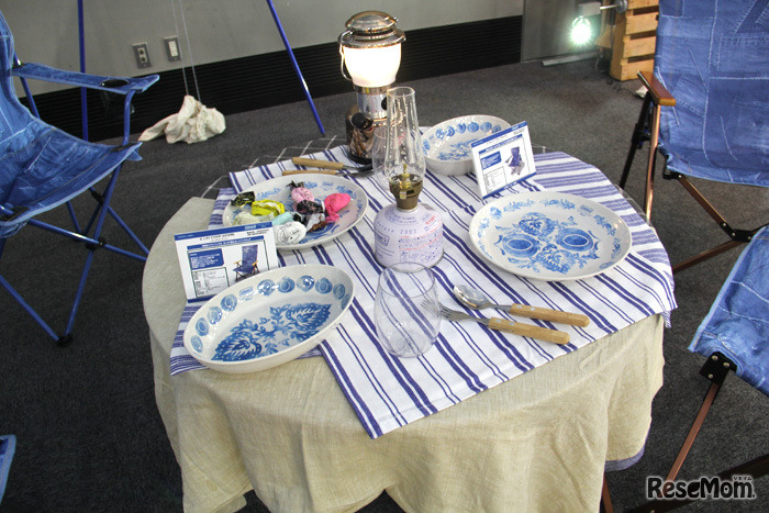 インディゴシリーズは、カトラリーもお洒落。もはや、「キャンプ=リゾート」だ。