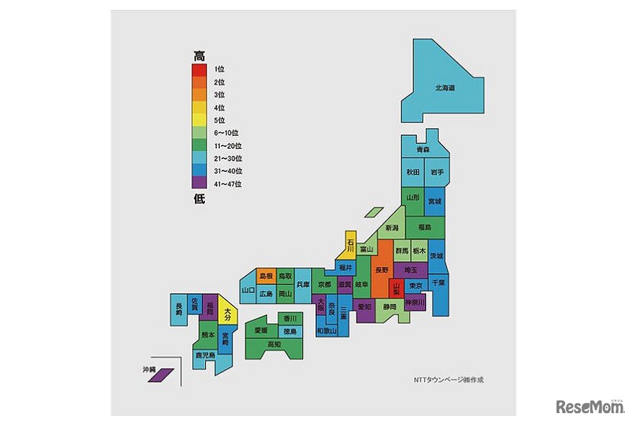 業種分類「美術館」の登録件数による偏差値の都道府県ランキング（2016年）