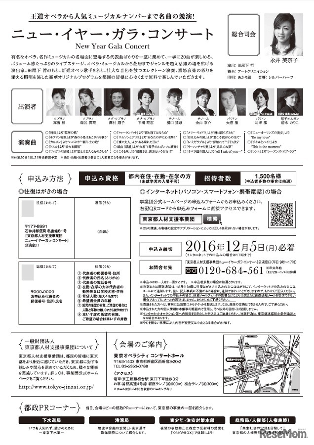 ニュー・イヤー・ガラ・コンサート　演奏者や演奏曲などの詳細