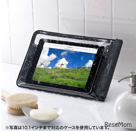PDA-TABWPST8タブレット防水防塵ケース（スタンド付き・ショルダーベルト付き・8インチ・ブラック）