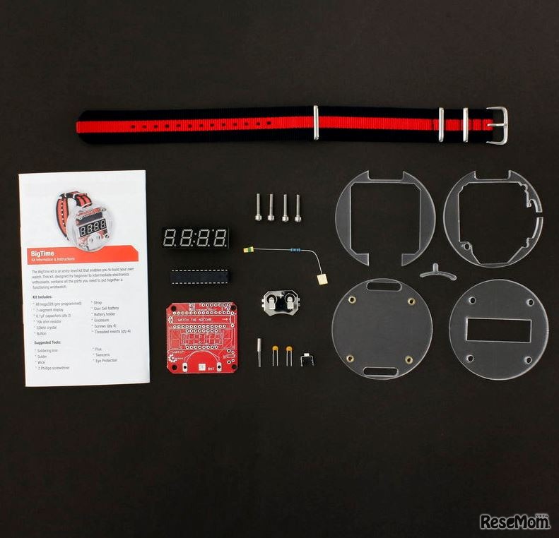DIYデジタル腕時計キットの部品