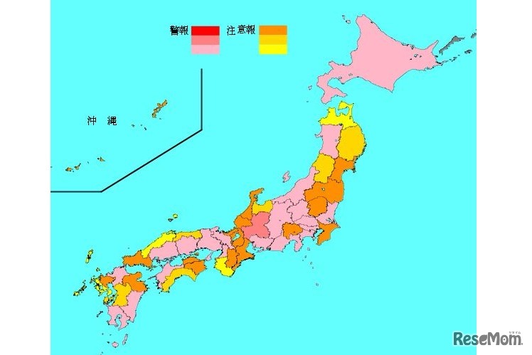 インフルエンザ流行レベルマップ（第2週）