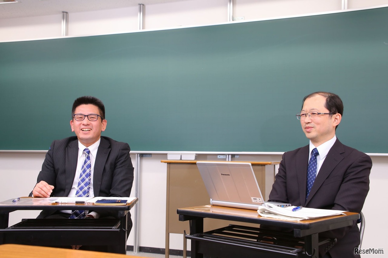インタビューに応えるZ会エデュ―ス代表取締役社長　高畠尚弘氏（左）とICT CONNECT 21　事務局次長　寺西隆行氏（右）