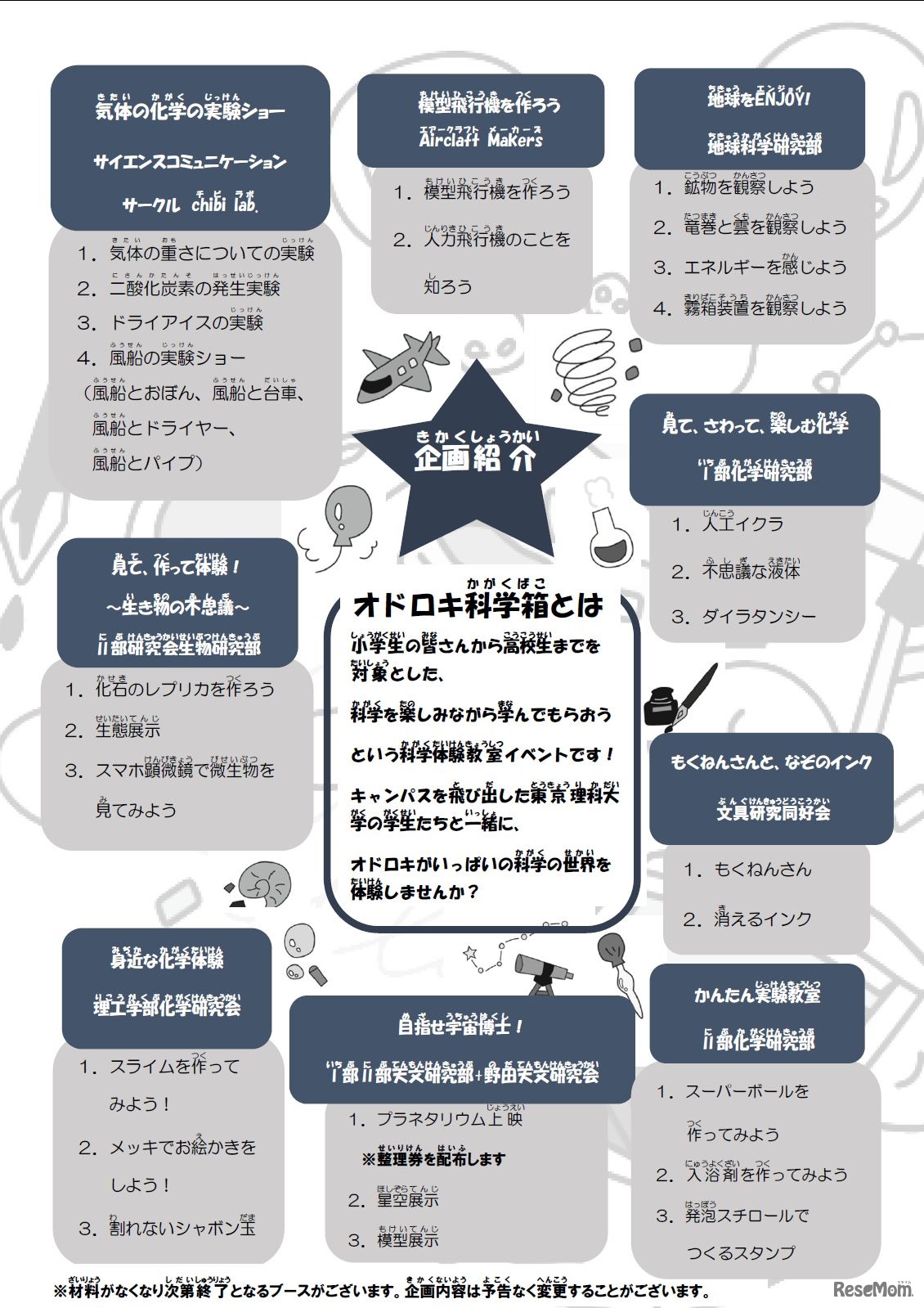 科学体験教室 ～オドロキ科学箱～企画紹介