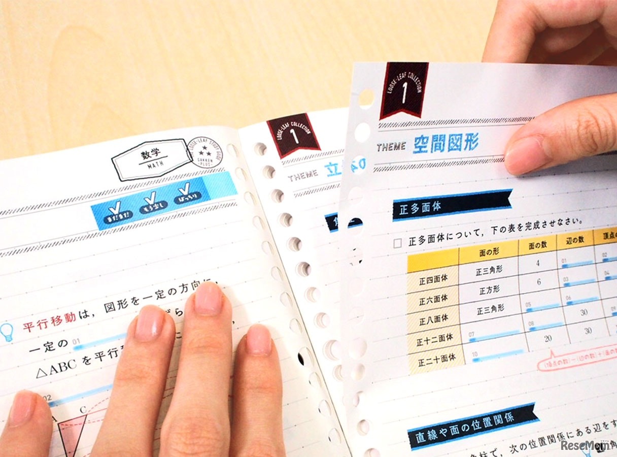 1枚ずつ自由にはぎ取ることができる特殊な製本