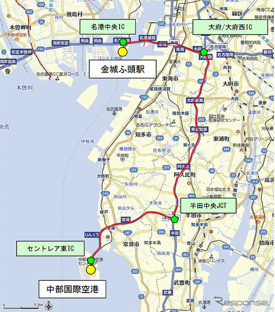 セントレア・名古屋港・桑名駅とレゴランドを結ぶバス運行ルート