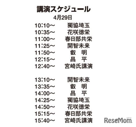 講演スケジュール