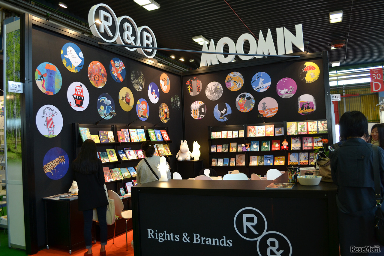北欧諸国の共同ブースではムーミン絵本の一画も