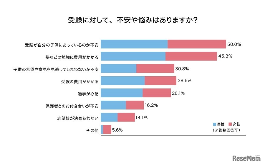 受験に対して不安や悩みはあるか？