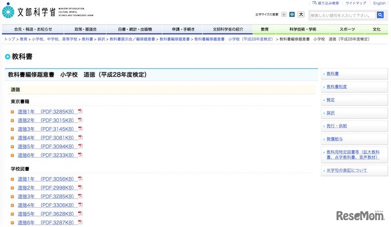 教科書編修趣意書 小学校（平成28年度検定）