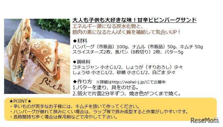 Rickeが提案する「甘辛ビビンバーグサンド」