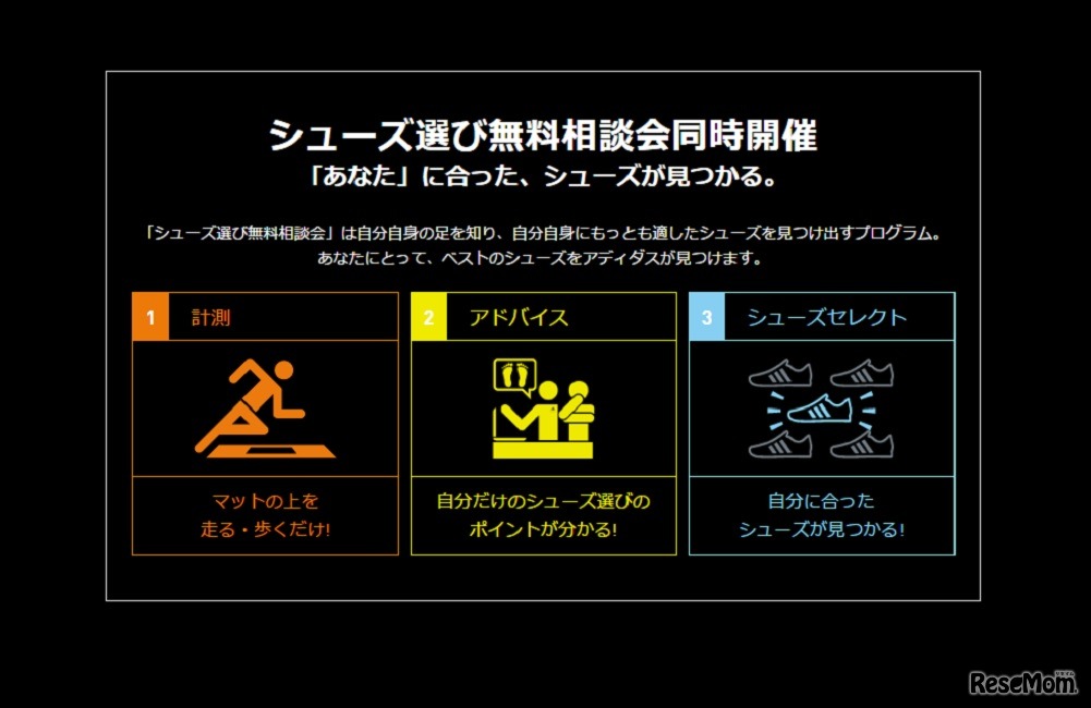 adidas　ヤングアスリートチャレンジ　シューズ選び無料相談会