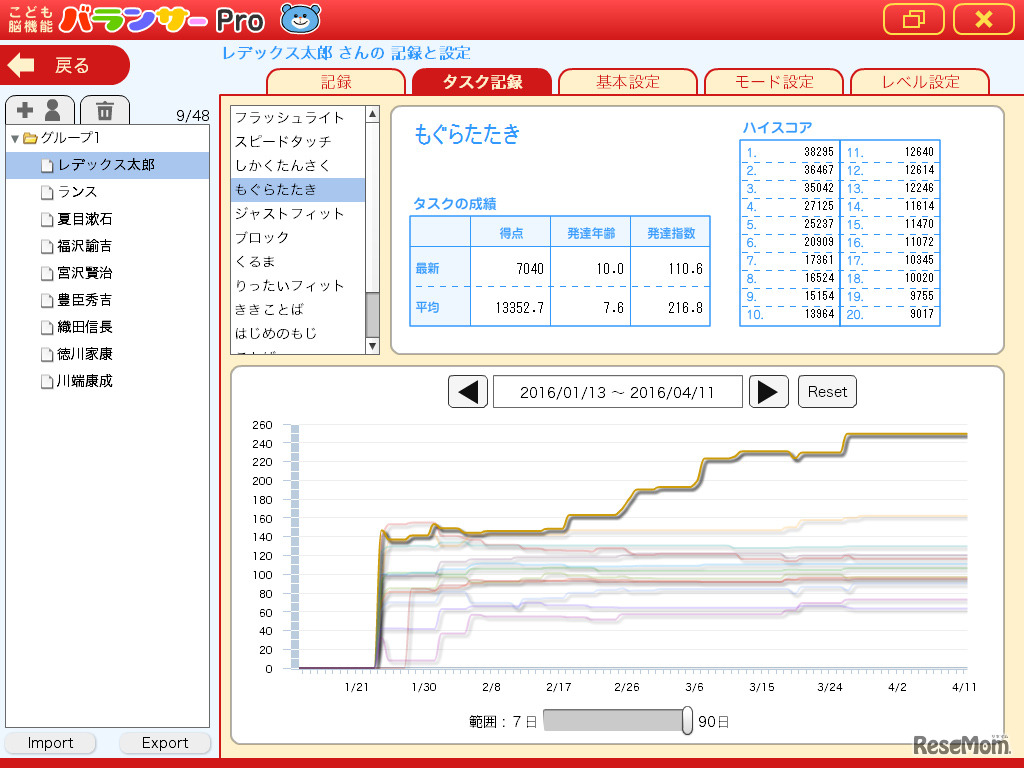 商品イメージ 記録画面